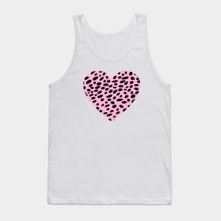 Cheetah Leopard Print Pink Heart Tank Top